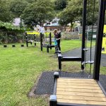 playground trim trail in local park in wales